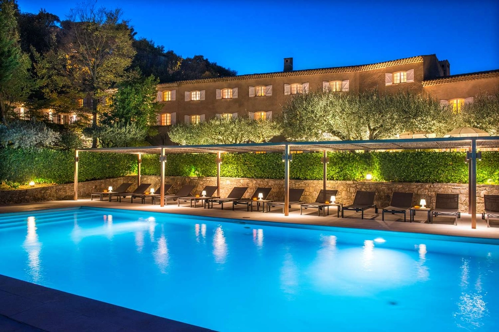 Hotel and Pool by Night